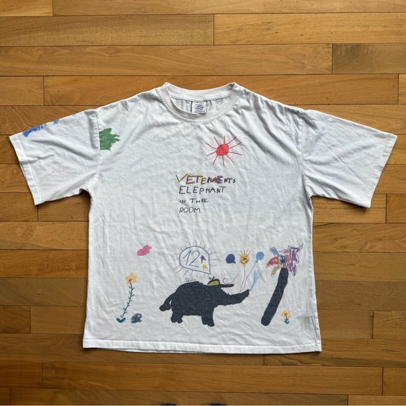 Vetements “Elephant in the Room” Tee 2021 White Demna Gvasalia Rare Designer XL - Picture 1 of 12
